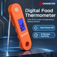Thermomètre numérique pliable à lecture instantanée pour aliments et viande avec rétroéclairage USB, personnalisable OEM/ODM, en acier inoxydable, indice de protection IP68