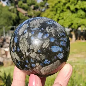 Bola de cristal natural Curación Cristal Energía Piedra Azul QueSera Llanite Esfera para decoración del hogar y regalo mineral - Product Image 4