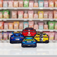 Sachet refermable en forme de voiture de course, pochette holographique en Mylar de 3,5 g pour bonbons et gommes