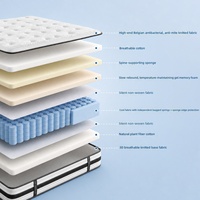 Gel-Memory-Foam-Lendenwirbelstütze Hybrid-Matratze mit unabhängigen Taschenfederkern, Queen-Size, atmungsaktiv, komfortabel, nordisches Bett