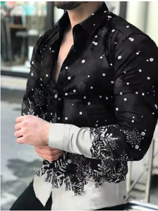 <span class=keywords><strong>Camicia</strong></span> Casual da <span class=keywords><strong>uomo</strong></span> Slim Fit con bottoni stampati da <span class=keywords><strong>uomo</strong></span> taglie forti in <span class=keywords><strong>raso</strong></span> antirughe a molla modello 3D alla moda formale Plus - Product Image 4