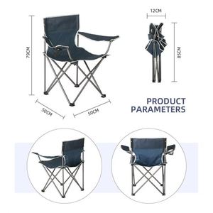Chaise pliante moderne en acier inoxydable avec porte-gobelet - Chaise de camping portable pour pique-nique et barbecue en plein air - Product Image 2