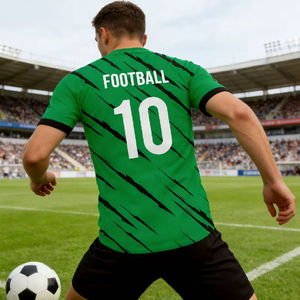 เสื้อฟุตบอลทีมชายคุณภาพดี พิมพ์โลโก้ได้ ผ้าโพลีเอสเตอร์ ระบายอากาศ แห้งเร็ว สไตล์เรโทร - Product Image 2