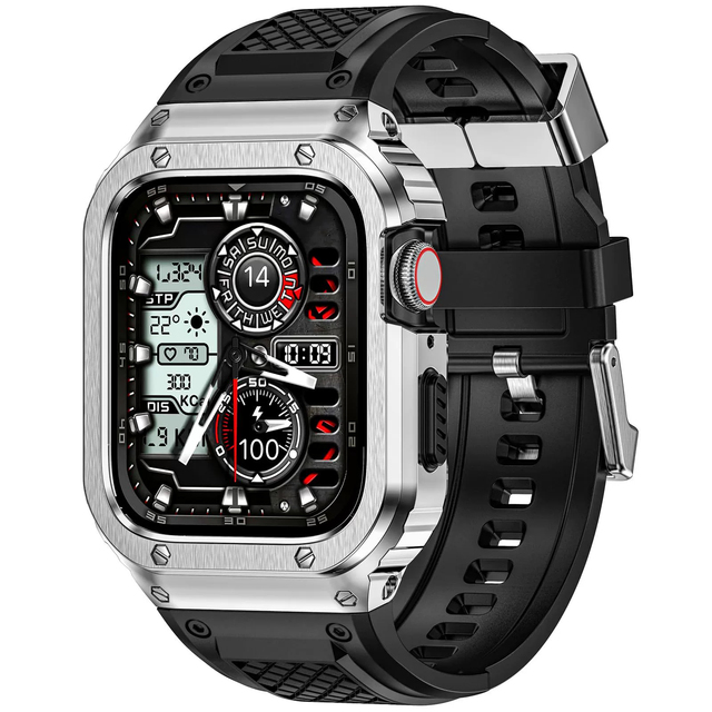 Premium Silicone Sport Strap Stainless Steel Watch Case Luxury Drop-proof Modification Kit Bands for Apple Watch Ultra 49MM 46MM