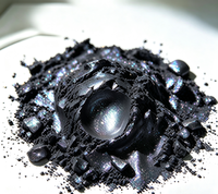Poudre de pigment à effet holographique arc-en-ciel noir mat en aluminium pour la pulvérisation de revêtement de surface des thermos et des flacons sous vide