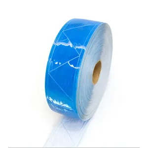 Safety Vest Tape High Visibility glow dark Reflective PVC Tape for Clothing PVC Crystal Reflective Sew On For Clothing Tape