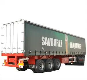 2023 새로운 3 차축 40/45ft PVC 커튼 사이드 세미 트레일러 스틸 소재 상업용 트럭 상인 판매