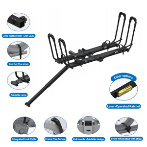 <span class=keywords><strong>Porte</strong></span>-vélos de voiture réglable monté sur <span class=keywords><strong>attelage</strong></span> ODM/OEM avec capacité de 2 vélos, système de verrouillage, conception inclinable et pliable - Product Image 2