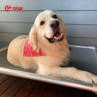 Lit surélevé pour chien avec cadre en aluminium antirouille, tissu en nylon respirant et en maille Teslin PVC, lit de couchage pour animaux de compagnie pour toutes les saisons