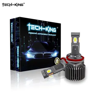 TECH-KING Car tubo de cobre duplo farol LED H7 12V 120W decodificação de alta potência instalação não destrutiva faróis LED lâmpada