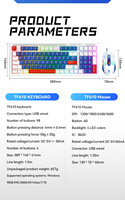 Clavier et souris de jeu filaires TF610 Combo Rétroéclairage coloré Clavier professionnel 98 touches Souris Ordinateur de bureau