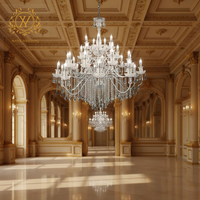 Lustre LED en fer et acrylique de style européen, neuf d'usine, pour plafond, lampe décorative pour auditorium, hôtel, scène, accessoires d'ambiance