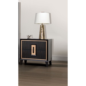 Comodino Contemporaneo in Legno con Cassetto per Camera da Letto, Stile Espresso - Product Image 5