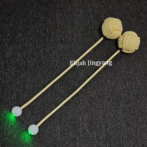 Équipement de danse du feu accessoires de Performance du feu flux artiste filature Poi lueur LED bouton statique Poi 5*5 grand singe poing feu Poi - Product Image 3