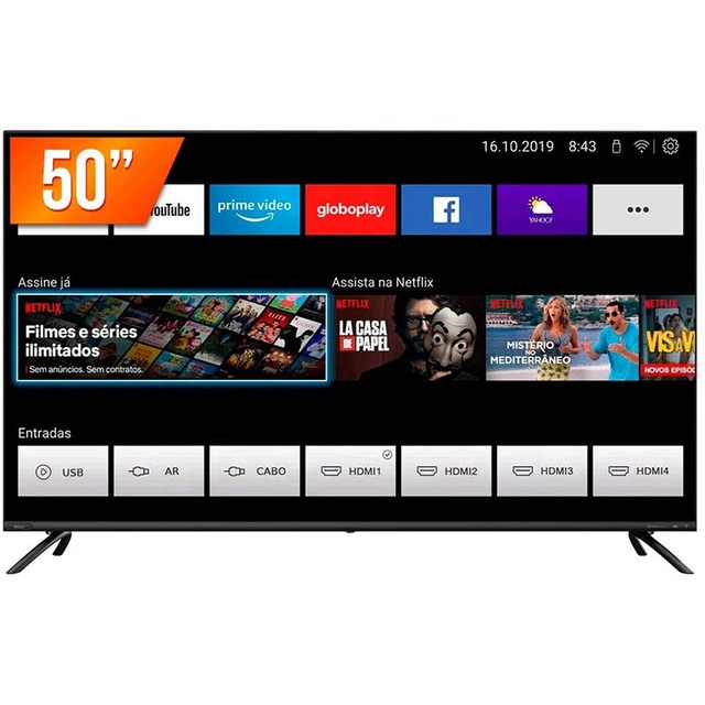 Skyworth LCD/LED Smart TV 50 Inches Android 4K UHD Borderless Black Home Hotel Kitchen Use Supports WiFi 1 Year Warranty