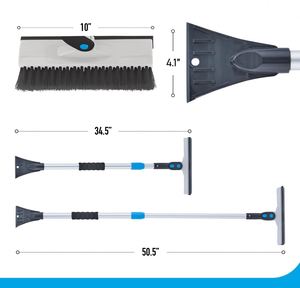 Brosse à neige sèche personnalisée OEM, pelle à déneiger, grattoir à glace, manche télescopique en plastique 680x120x40mm pour automobile - Product Image 2