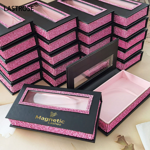 Hộp đựng mi giả từ tính OEM, bao bì mi giả nhãn hiệu riêng, hộp đựng mi giả trống đính đá, kim tuyến, pha lê - Product Image 2