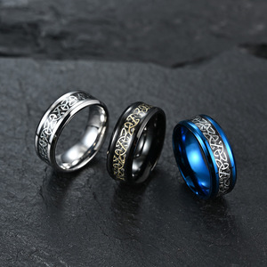 <b>Titanium</b> Steel Celtic Knot <b>Ring</b> 8mm Unisex Fashion Jewelry Gift - Product Image 2