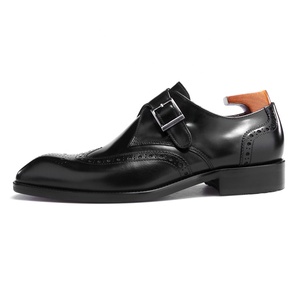 Chaussures <span class=keywords><strong>Derby</strong></span> Formelles de Mariage F64-KH6 en Cuir de Vachette Pleine Fleur, Sculptées à la Main, Bouton Unique, Qualité Supérieure et Luxe - Product Image 1