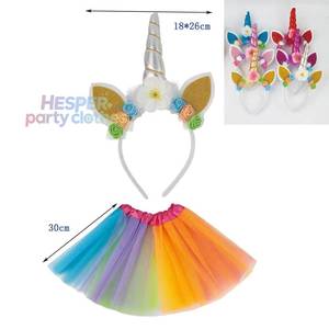 Diadema de Unicornio con Vestido de Tutú Arcoíris para Niños, Accesorios para el Cabello para Fiestas de Cumpleaños y Halloween, Diseño Nuevo de HP, Venta al por Mayor - Product Image 1