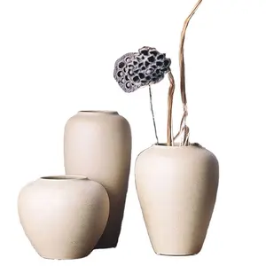 手作りヴィンテージ高級グレーホワイト装飾磁器花瓶家の装飾装飾品セラミック花瓶セット