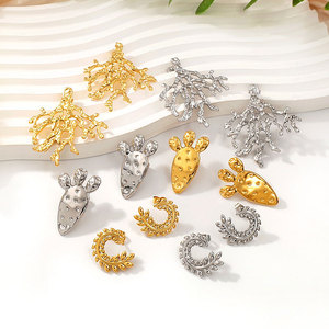 Wholesale Bulk 316L Stainless Steel 14k 18k Pvd Gold Plated High Quality Jewelry Fashion <b>Stud</b> Cactus Earrings for Women - Product Image 1