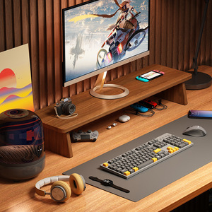 Desktop Computer <b>Riser</b> Stand 2 Tier Rectangle Office <b>Desk</b> Storage Rack For Monitor Laptop Workstation Organization - Product Image 4