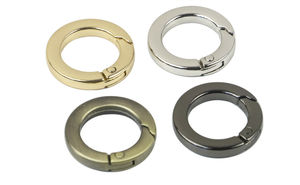 Hợp kim kẽm Keychain Snap góc cạnh clip móc phẳng mùa xuân O vòng khóa vòng tròn Carabiner - Product Image 2