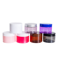 Bocal pour animaux de compagnie 30ml 2oz 50ml 4oz 100ml 6oz 120ml 8oz 150ml 12oz 16oz Contenants cosmétiques à large ouverture Bocal en plastique pour animaux de compagnie avec couvercle en aluminium