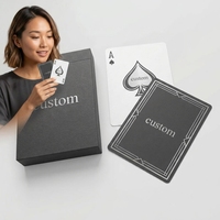 Baraja de Póker Personalizada con Relieve en Plata, Impresión CMYK a 4 Colores, Núcleo Azul, Regalo Premium para Promoción Corporativa