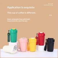 Tasse à café isotherme en acier inoxydable 316 avec sangle, portable pour l'extérieur et la voiture, cadeau promotionnel, souvenir, vente en gros, maintien thermique 6-12 heures