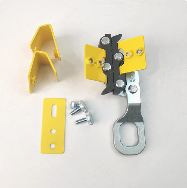 elevator block stopper rail clamp