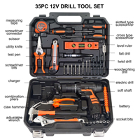 Kit d'Outils Électriques Portatifs sans Fil, Boîte à Outils de Réparation Électrique, Ensemble d'Outils Combinés avec Clé à Main et Quincaillerie