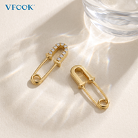 VFOOK Findings – Composants uniques pour la création de bijoux fins, fermoir à ouverture facile, sans nickel, en or massif 18 carats, pour le bricolage