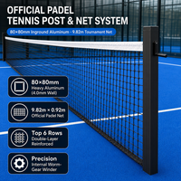 Poteau de filet de padel galvanisé à chaud avec manchon de fixation au sol, système de filet de padel à dégagement rapide pour les entrepreneurs