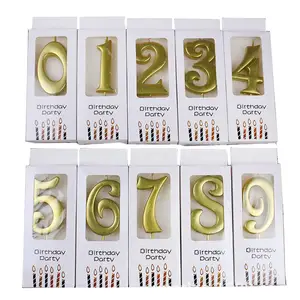 Buon compleanno 0 1 2 3 4 5 6 7 8 9 torta numero candela numero oro candele torta decorazioni forniture - Product Image 1