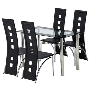 Ensemble de Table à manger classique et moderne, 4 places, avec Table à manger et chaise, bon marché, échantillon gratuit