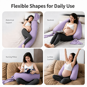 Oreiller de grossesse en forme de bonbon, long oreiller de maternité <span class=keywords><strong>pour</strong></span> femmes enceintes, <span class=keywords><strong>pour</strong></span> dormeurs latéraux, avec housse douce et lavable - Product Image 5