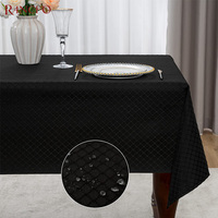 Nappe Jacquard noire carrée, style japonais, pour hôtel