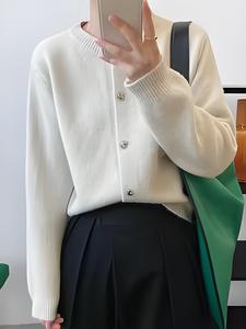 Cardigan da <span class=keywords><strong>Donna</strong></span> per il Nuovo Anno all'Ingrosso, Maglione Corto Lavorato a Maglia Morbido e Cerato con Volant, Casual a Maniche Lunghe - Product Image 2