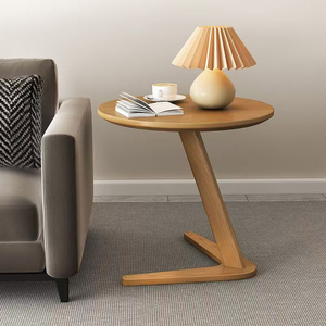 Table d'appoint ronde en bois en gros, table basse à un pied peu encombrante, mobilier de salon, salle à manger et chambre à coucher - Product Image 5