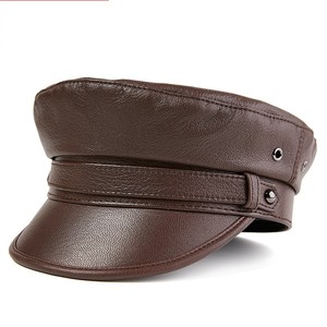 Chapeau de <span class=keywords><strong>marin</strong></span> en cuir véritable pour femme, prêt à être expédié en gros, chapeau de newsboy, chapeau de cabbie, chapeau de boulanger, chapeau de pêcheur, chapeau de capitaine - Product Image 3
