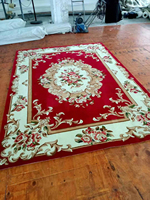 Handgefertigter Hochflor Boho Perserteppich aus Wolle und Acryl mit Blumenmuster, rutschfest, haustierfreundlich, für Wohnzimmer und Schlafzimmer