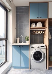 Meuble de rangement ultra-plat pour <span class=keywords><strong>lave</strong></span>-linge intégré, idéal pour les petits appartements et les balcons - Product Image 3