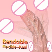 23,4 cm Dual-Density Weicher Silikon-Dildo Realistische Lebensechte Hoden Saugnapf-Basis Wasserdicht G-Punkt Anal Freihändiges Spielzeug für Frauen Männer