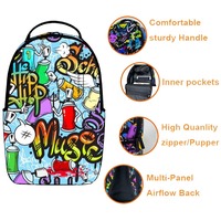 Sac à dos pour ordinateur portable personnalisé avec graffiti, sacs d'école pour étudiants, design par sublimation, sac à dos de voyage pour hommes et femmes