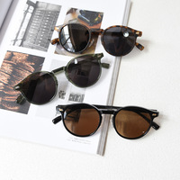 Lunettes de soleil polarisées tendance pour hommes et femmes, rondes, vintage, lunettes de soleil de conduite, cercle ovale, lunettes de soleil de créateur noires, anti-éblouissement, UV400