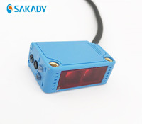 Capteur photoélectrique à réflexion polarisée laser rouge SAKADY M8 12-24VDC PNP NO+NC, capteur optique, distance nominale 10m