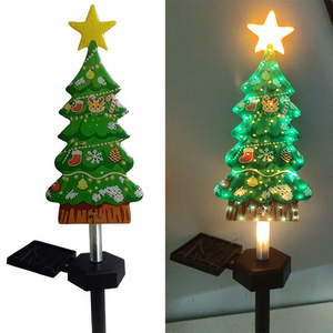 Lumière d'ambiance de Noël, lumière solaire LED pour pelouse, lumière extérieure résistante à la pluie, à brancher dans le sol, lumière de jardin pour cour - Product Image 5