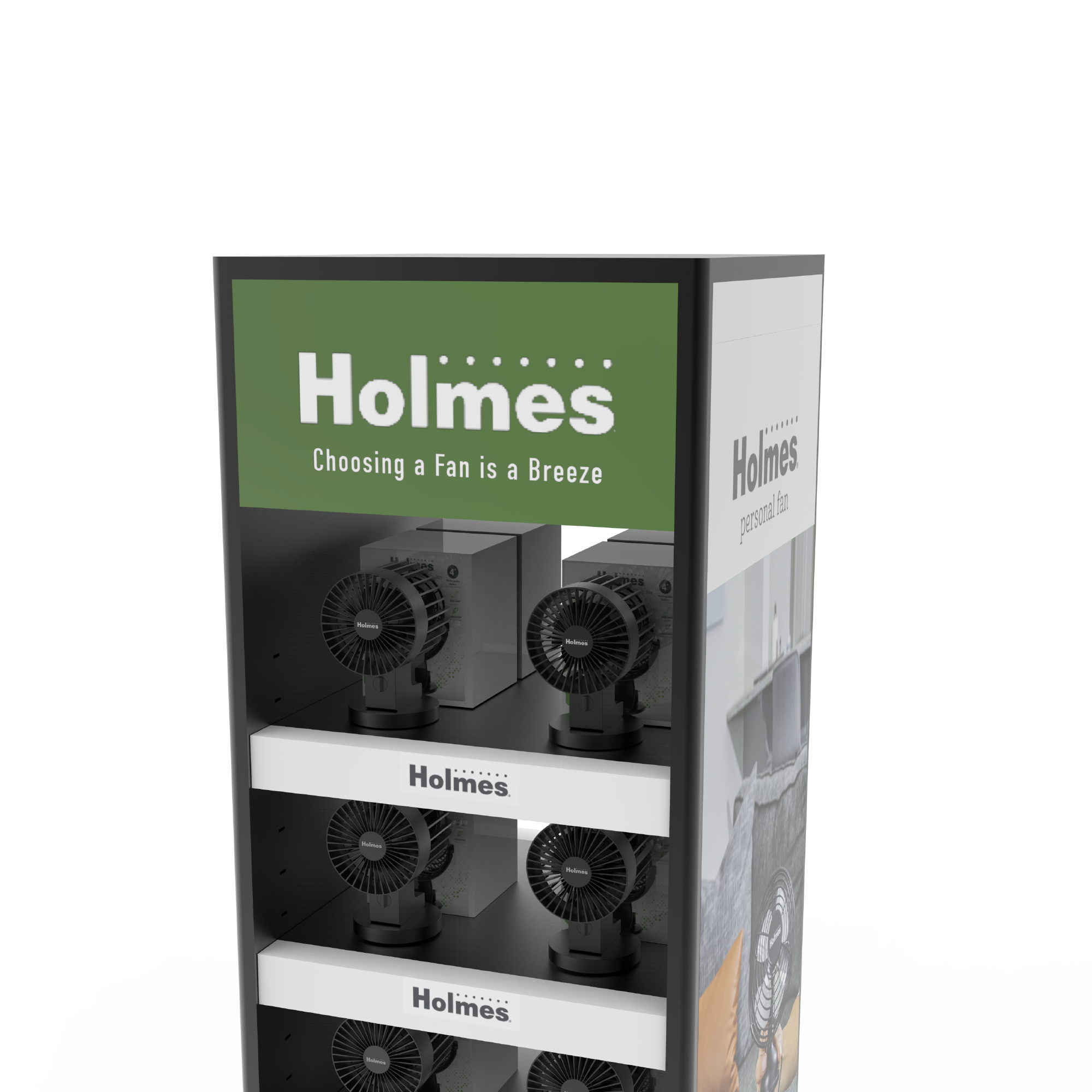 Small Household Fan with Metal Laminate Display Frame for Supermarket Shelves — view 3